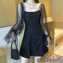 【美品・未使用新品】女子力満点??チュール＆パール使いのミニワンピース★結婚式やパ