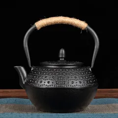 鉄器 鉄瓶 1.2L 急須 おしゃれ IH 対応 伝統工芸品 白湯がオススメ 茶愛好家のための良いパートナー キッチン用品 食器 日用品 雑貨鉄器 茶漉付け