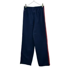 adidas アディダス 日本製 ロゴ刺繍 3本ライン ロングジャージパンツ OT ネイビー×レッド ウエストゴム トレーニング レディース 古着