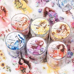 MT316 人物 女の子 女性 花束 PET コラージュ 素材 マスキングテープ マステ コラージュ シール コラージュシール コラージュ素材 紙もの 手帳 日記 ジャンクジャーナル 海外 紙モノ 紙物