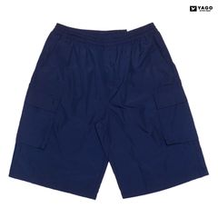 YAGO CARGO SHORTS【NAVY】 (M・L・XL・2XL)(ヤゴ 通販 メンズ 大きいサイズ カーゴショーツ ショーツ ハーフパンツ カーゴパンツ ショートパンツ シンプル 無地 ゆったり オーバーサイズ ビックサイズ)