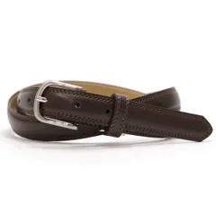 ダークブラウン【プレーン】_M [BEEL] ベール ベルト レディース 本革 ビジネス スーツ スーツベルト 細ベルト 黒 ダークブラウン【プレーン】M