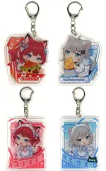 【中古】キーホルダー 全4種セット 「バーチャルYouTuber 赤見かるび＆Nachoneko×ローソン アクリルキーホルダー」