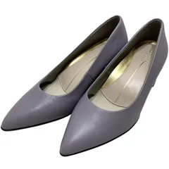 【新品未使用】フィットフィット (23) パンプス チャンキーヒール ポインテッドトゥ コンフォートシューズ 本革 レザー 希少カラー