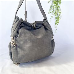✱FURLA（フルラ）✱ヌバック ハンドバッグ（クロコダイル型押し）