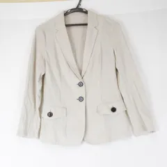 良品『USED』 BURBERRY LONDON【バーバリーロンドン】 テーラードジャケット コットン レディース ベージュ 上品 カジュアル