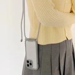 iPhone 15 Pro Max 6.7インチ用TPU+PC ストラップ付 バックカバー TPUバンパー ソフトフレーム 保護ケース ひも、ネジ取り外し可能 肩掛け 首掛け 斜めかけケース かわいい 角割れなし 長さ 150cm (黒、灰、緑)3色選択