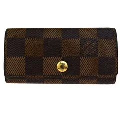 【中古】 中美品 ルイヴィトン LOUIS VUITTON ミュルティクレ 4連キーケース ダミエ エベヌ レザー N62631 04SA193