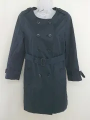 ◇ ◎ green label relaxing UNITED ARROWS ウエストベルト付き 長袖 コート サイズ38 ネイビー系 レディース  【中古】 【1207070001558】