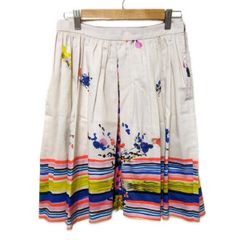 RED VALENTINO(レッドバレンチノ) スカート サイズ42 L レディース美品  - ベージュ×ピンク×マルチ ひざ丈