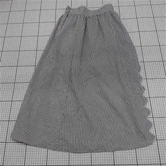 ◇ ⊂ snidel スナイデル ストライプ ロング フレア スカラ刺繍ラップスカート サイズ1 ホワイト ネイビー系 レディース E  【1509100076841】