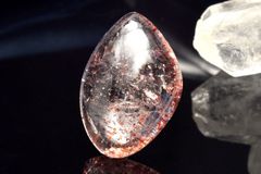 [1 점 물건] AAA ☆ 파이어 쿼츠 레피도 크로 사이트 잉크 쿼츠 22x15mm 리프 루스 파워 스톤 천연석 _PC5481