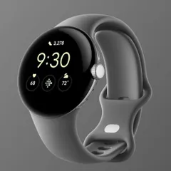 新品未開封 Google Pixel Watch Polished Silver GA03305-TW ステンレス ケース/Charcoal アクティブ バンド