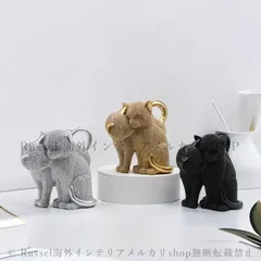 卓上オブジェ 置物 アニマル 動物 猫 ネコ 2匹 ビーズ細工風 樹脂製 インテリア ゴールド シルバー ブラック パーティー 飾り おしゃれ かわいい シンプル アート 3カラー 4-7