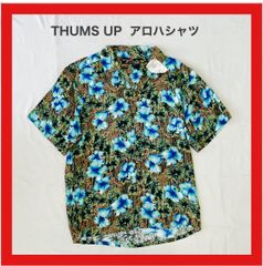 THUMSUP　サムズアップ　アロハシャツ　アロハ　ハワイアンシャツ　レーヨンシャツ　レーヨン　ネパール製　ヴィンテージ　総柄シャツ　半袖　ハワイアン　ハワイ　アメカジ　L
