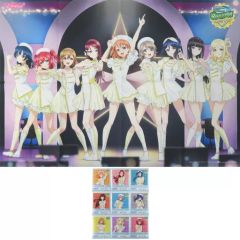 [중고] 상품 세트 Aqours 백스테이지 스타일 스티커 9장 세트 & B2 천 포스터 [러브라이브! 선샤인!! Aqours 6th LoveLive! ~KU-RU-KU-RU Rock 'n' Roll TOUR~ <OCEAN STAGE> B