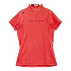 美品デサント モックネック 半袖ゴルフシャツ Sレディースゴルフウェア 