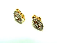 ■美品■ NINA RICCI ニナリッチ ラインストーン ロゴモチーフ クリップ式 イヤリング アクセサリー レディース ゴールド系 DE0385