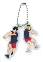 【中古】キーホルダー 孤爪研磨＆黒尾鉄朗 ミニキーホルダーセット 「くじラック ハイキュー!! ～レシーブ～」 J賞