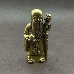 仙人 寿星 置物 真鍮製 不老長寿 福禄寿 寿老人 幸福 幸運 健康 鹿