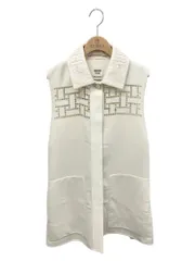 エルメス 4E0148DC ロングジレ 38 アイボリー カシミヤ レザー 2024SS IT3D0HN3LSKWのサムネイル
