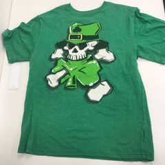 XXL　St Patricks デイクローバースカルクロスボーン　グリーン　緑　Tシャツ　輸入　古着