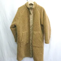 ■ ⊇ earthy_ アーシー ボアキルティング リバーシブル 長袖 コート サイズF ブラウン系 レディース E  【1410290074985】