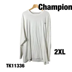 Champion ホワイト 2XL 長袖 ロンT シンプル ワンポイント 大きいサイズ カジュアル チャンピオン 古着 TK11336