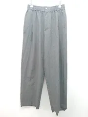 ◇ SENSE OF PLACE 無地 タック ウエストゴム シンプル スラックス サイズM グレー レディース E  【1310130048148】