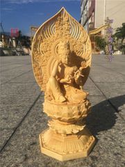 【修縁堂】大迫力 木彫り 仏像 如意輪観音菩薩座像 彫刻 一刀彫 天然木檜材