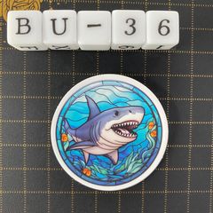 방수 스티커 상어 해양 생물 스테인드 글라스 풍 BU-36