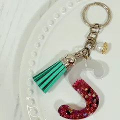 イニシャルキーホルダー レジン P-20 「S」