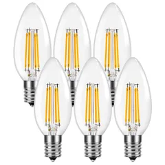 新品 led照明 キャンドル電球 レトロ電球 蝋燭型 シャンデリア風 省エネ 日本PSE認証済 4W 密閉器具対応 クリアタイプ 高演色性 フィラメント電球 C35 口金直径17mm 非調光型 6個パック シャンデリア電球 電球色 40W形相当 全方向 E17