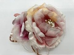 髪飾り  白･ピンク 花 co421-a0031