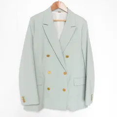 美品 24SS Mila Owen ミラオーウェン 金釦ダブルブレストオーバージャケット ブレザー 09WFJ241065 F ミント レディース 古着 中古 USED