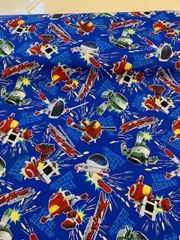 2014年　トレインヒーロー　（紺地）　オックス生地　１１０ｃｍ×１００ｃｍサイズ