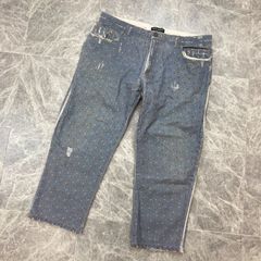 DOLCE&GABBANA ドルチェアンドガッバーナ デニムパンツ ダメージ加工 52 ライトブルー 総柄 メンズ ボトムス ジーパン PAWNSHOPRiZ  パウンショップリズ