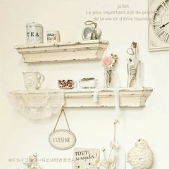 南仏ブロカント風 アンティーク調ウォールシェルフ シャビーシック