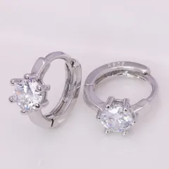 【フープピアス 幅5mm 色:シルバー】[Adelina Style] ピアス レディース 人気 つけっぱなし フープピアス 1ペア リングピアス 大粒5A キュービックジルコニア S925 純銀製 金属アレルギー対応 (シルバー)