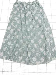 ◇ Θ SM2 サマンサ モスモス 花柄 ロング丈 ギャザー スカート サイズF ダークグリーン系 レディース E  【1508060017031】