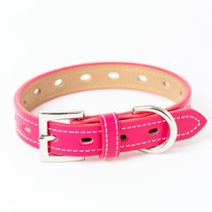 新品 犬 首輪 おしゃれ かわいい ブランド 中型犬 小型犬 超小型犬 いぬ くびわ 革 レザー 皮 チワワ トイプードル 犬用首輪 てるべる No1(FBM)(マゼンタピンク SS)
