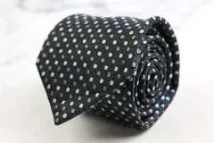 ヒルトン ブランド ネクタイ ドット 小紋柄 シルク イタリア製 PO メンズ グレー HILTON 【中古】