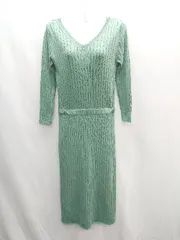 ◇ N.（N. Natural Beauty Basic) 長袖 ロング丈 ワンピース サイズM グリーン レディース E  【1406050081720】