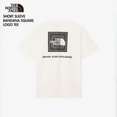 ［2025新作］THENORTHFACE  NT32446 ショートスリーブバンダナスクエアロゴティー メンズ W2ホワイト2　Lサイズ