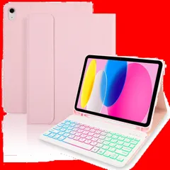 【人気商品】キーボード ケース EAMPANG 7色レインボーバックライトキーボード付きケース for 10世代 iPad 10 第10世代 10.9インチ iPad 脱着式 Pencil収納 スタンド機能 多角度調整 日本語 傷つけ防止 耐久性ケース キーボ