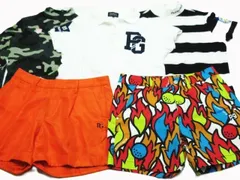 5点セット まとめ売り パーリーゲイツ PEARLY GATES ゴルフウェア 89 迷彩 ボーダー シャツ Tシャツ ポロシャツ パンツ ショートパンツ  半袖 長袖  オレンジ 総柄 無地 白 レディース スポーツウェア E199L