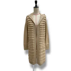 Rene ルネ ロングニットパーカーカーディガン ロングカーディガン ニットカーディガン ニット ロング カーディガン フード ベージュ レディース 秋 ゴーゴー古着マルイファミリー溝口店 5 No.436久