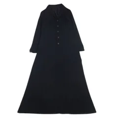 Yohji Yamamoto ヨウジヤマモト YG-D08-103 Ys ワイズ YG-D03-103 ウール100％ 裏地付 ノッチドラペル ロング ワンピース ブラック系【中古】のサムネイル