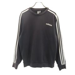 adidas アディダス 長袖 スウェット M ブラック系 トレーナー メンズ 古着