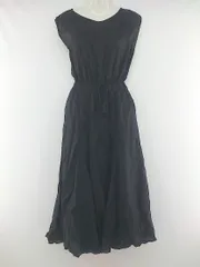 ◇ ◎ natural couture ウエストゴム Vネック ノースリーブ ロング ワンピース サイズF ブラック レディース P  【中古】 【1209120005486】